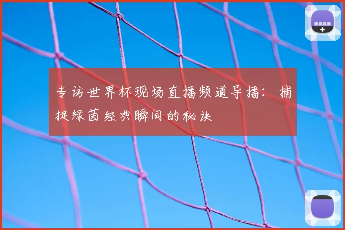 专访世界杯现场直播频道导播：捕捉绿茵经典瞬间的秘诀